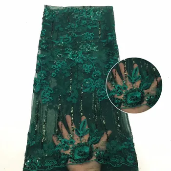 Africké sequined čipky textílie 2021 vysoko kvalitnej čipky francúzsky sequined oka tylu textílie Nigérijský čipky svadobné šaty ZX3685