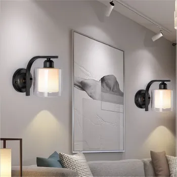 Nordic led sklenené nástenné svietidlo jednoduchá obývacia izba, jedáleň, spálňa, nočné lampy, tvorivé osobnosti schodisko uličkou lampy