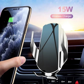 2022 15w Qi Bezdrôtovú Automobilovú Držiaka Telefónu Nabíjačku Inteligentné Infračervené Rýchle Nabíjanie Pre IPhone 12 11 Pro Pre Samsung S20 Xiao 11