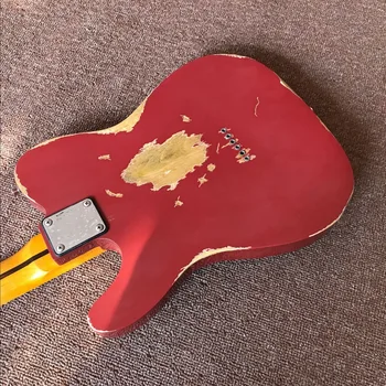 Custom shop Červená farba Elektrická Gitara Pamiatky od ruky,Ručné 6 Reťazce Gitaar Javor hmatníkom