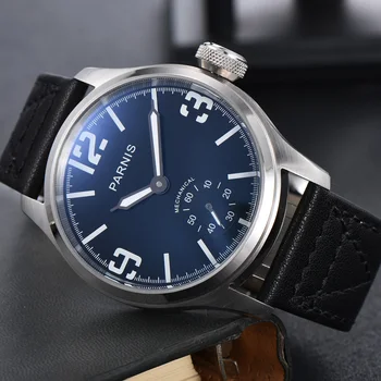 46 mm parnis black dial 6498 pohyb ručné navíjanie mechanické pánske luxusné hodinky