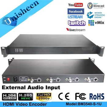 H. 265 HEVC MPEG-4 AVC/H. 264 4in1 HD SDI Video Encoder HDMI Vysielač live Vysielanie encoder H264 encoder