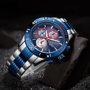NAVIFORCE Nové Chronograf Mužov Sledujte najlepšie Luxusné Značky Nepremokavé Quartz pánske náramkové hodinky Športové Muž Hodiny Relogio Masculino