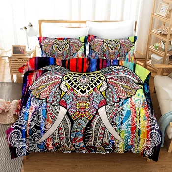 3D Luxus Totem Slon bytový Textil Posteľ Twin Set Plný Kráľovná King Size pre Domáce Perinu +obliečka na Vankúš posteľná bielizeň nastaviť