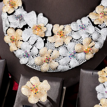 Missvikki Nové Nádherné Luxusné 4PCS Náhrdelník Náramok Náušnice, Prsteň, Šperky, Nastavený pre Ženy Romantické Svadobné Svadobné Party Šperky