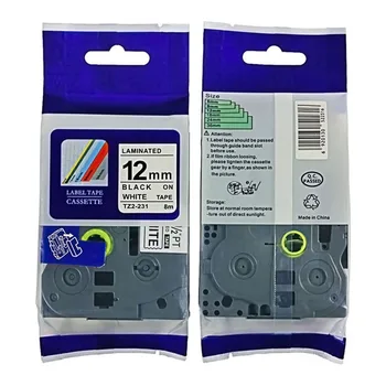 12 mm Kompatibilný tze pásky pre brata štítok pásky Tze-231 Tze231 tz231 tze 231 131 P-touch tlačiareň etikiet Pásky label maker