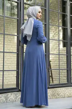 Predné Flitrami Sequined Šifón Večerné Šaty Modré Zimné Jeseň 2021 Moslimských Žien Hidžáb Islamskej šatky Turecko