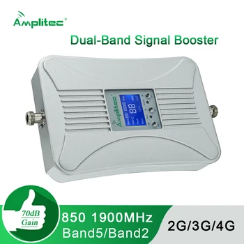 Amplitec Kapela B2, B5, 850/1900MHz Repeater 2G, 3G, 4G Signál Booster Pre Domáce Dual Band Mobilného Signálu Celulárnej Zosilňovač Súpravy Najnovšie
