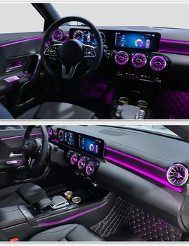 64 farieb Celý Set Auto Zásuvky Okolitého Svetla Turbíny Air Vent Neónové Lampy, LED Svetlo Na Mercedes benz triedy W118 W177 2019-21
