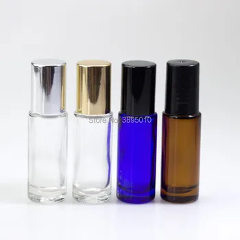 - 4 ML Prázdne Cestovné Mini Parfum, Parfum, Fľaša sklenená Fľaša z Nehrdzavejúcej Ocele Valca Loptu roll na fľašu F308