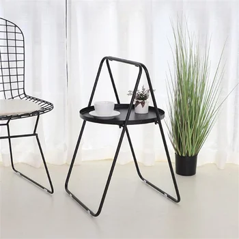 Nordic železa malý konferenčný stolík obývacia izba, spálňa, nočné gauč rohu stola kreatívne prenosný ľahký balkón okrúhleho stola