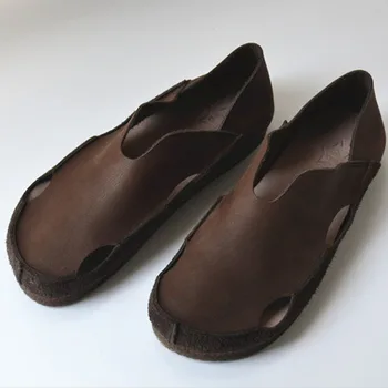 (35-45) dámske Topánky Sklzu na Mokasíny Originálne Kožené Žena Bytov Duté Lete Balet Bytov Netural Barefoot Topánky