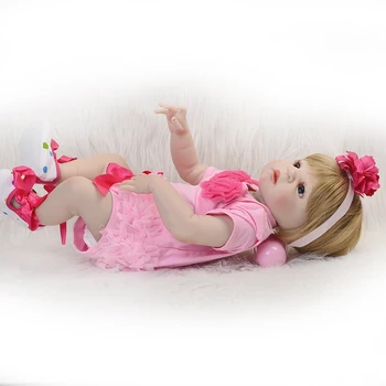 Bebes reborn princezná blondínka silikónové bábika 57cm novorodencov živá bábika darček bebe reborn bábiky corpo de silikónové inteiro