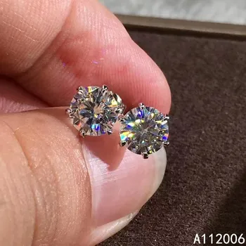 KJJEAXCMY Jemné šperky 925 sterling silver vykladané Mosang diamond žena náušnice luxusné dievča ucho stud Podpora detekcie