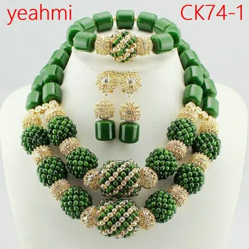 2020 módne zlatá farba šperky sady pre Svadobný Dar Nigérijský svadobné ženy módny náhrdelník Afriky šperky sady CK74-1