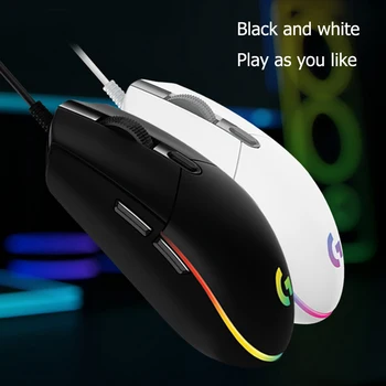 PRE Herné Myši Farbu RGB Vlna 6-Tlačidlo 8000 DPI Nastaviteľné Drôtová Myš s GAMING-GRADE Senzor, 2.1 m Kábel
