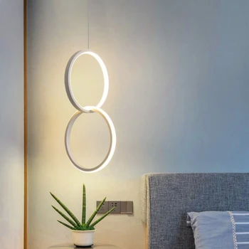 Moderný Prsteň Prívesok Svetlá Minimalistický tvorivosti osobnosti dlhý riadok visí lampa LED Prívesok, Svietidlá pre Spálne Obývacia Izba