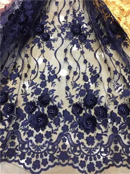 Veľmi kvalitná Nášivka Dizajn Čipky Textílie Korálkové Tylu francúzskej Čipky S 3d kvety, Svadobné party šaty červenej čipky