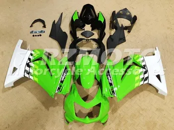 Nový ABS Plast Shell Motocykel Kapotáže kit vhodný Pre Kawasaki Ninja EX250 2008 2009 2010 2011 2012 08 09 10 11 12 Zelená, Biela