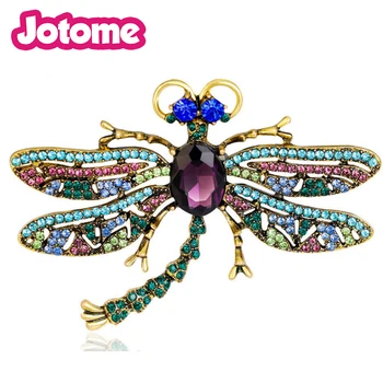 100ks/veľa Vysoký Stupeň Módne Jewellry Dragonfly Zvierat, Hmyzu Tvarované Drahokamu Zliatiny Brošňa