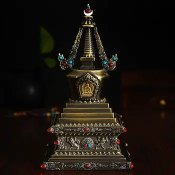 Tibete Tibetskej Budhistickej Crystal Stupa Buddha Veža Pozlátené Bodhi Budhizmus 7