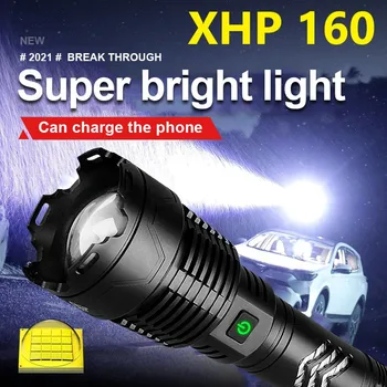 XHP160 Super Výkonné Led Baterka 18650 Nabíjateľná Svetlé Pochodeň Svetla Vysoký Výkon Taktické Flash Light XHP90 Lov Svietidla