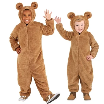 Baby Chlapci Teddy Psa Onesie Pyžamo Fleece Hnedé Halloween Kostým Zvierat Pyžamo Dieťa Deti Pyžamá Jeden Kus Pijamas Cosplay