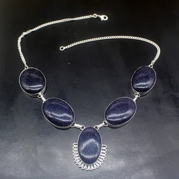 Gemstonefactory Šperky Veľká Podpora Jedinečný 925 SilverGorgeous Black Sun Sitara Módne Ženy Reťazca Náhrdelník 48 cm 202101503