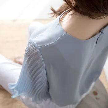 Krátke Šifón rukáv tričko jar nové šaty dámske šaty v roku 2021
