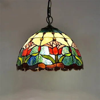 8M Tiffany Prívesok Light LED Lampa Moderné Farebné Príslušenstvo Pre Domáce Jedáleň Dekorácie