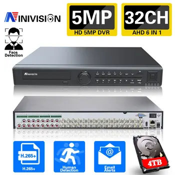 H. 265 Max 5MP Výstup CCTV DVR 32CH 16CH 9CH 5MP Bezpečnosti videorekordér H. 265 Motion Detect P2P CCTV DVR Detekcia Tváre