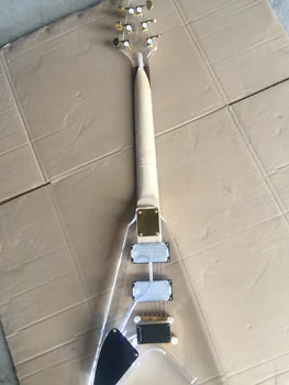 Elektrická gitara / akryl zelená LED lastovička chvost Gitara / Čína Elektrická Gitara
