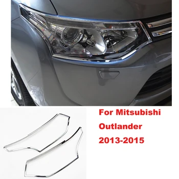 ABS Chrome Prednej strane batožinového priestoru Kryt Svetlometu Výbava Styling Ozdoba Pre Mitsubishi Outlander roky 2013-
