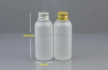 100ks 60ML Matné Plastové Fľaše So Silver/Gold Cap Šampón, Balzam Obal Fľaše Prázdne Kozmetické Kontajner