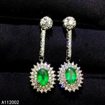 KJJEAXCMY jemné šperky prírodné Emerald 925 sterling silver ženy náušnice nové Ušné Štuple podporu test klasické obľúbené