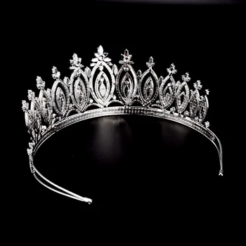 YCDZSWWL Luxusný Kráľovský Palác Nevesta Korún AAA Zirkón Headdress Svadobné Doplnky do Vlasov Kráľovná Diadem