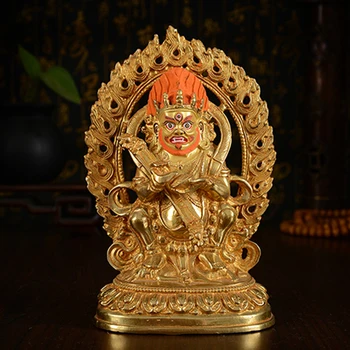 TOP DOBRÝ DOMOV rodiny Talizman Budhizmus plný Gilding pozlátené Dve rameno Maha Gala sochu Budhu