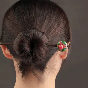 Vintage Presklené Cloisonne Etnických Vlasy Palice Ženy Šperky Vlásenky Tradičnej Čínskej Kostým, Doplnky, Drevené Ozdoby Hlavy