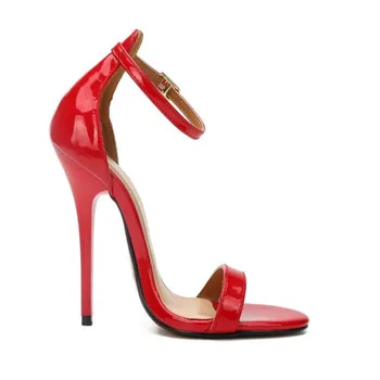 2022 letné dámske sandále nové kvalitné čisté červené dámske topánky 13CM stiletto žien vysoké podpätky 37-47 48