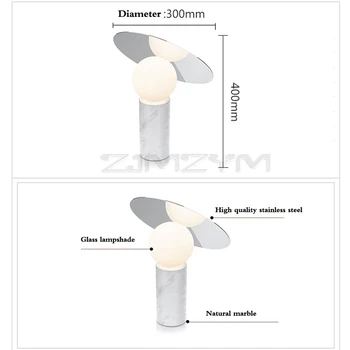 Moderné Mramorový Stôl Lampa 220V 5W LED Tabuľka Svetlo Sklom Odtieň Mramoru Base Najnovšie Dizajn, Dizajnér Osvetlenia 300*400 cm