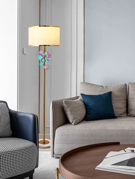 Nordic Light luxusná obývacia izba podlaha svietidlo crystal spálňa, nočné lampy, dekorácie modelu izba dizajnér jednoduchý a moderný