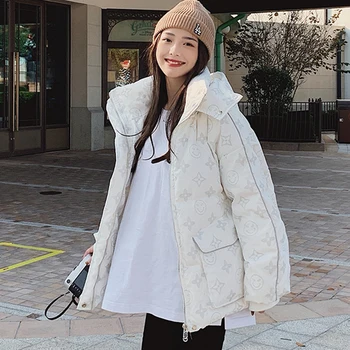 Zimná páperová Bunda pre Ženy kórejský Módne Trendy Reflexné Oblečenie Dievčat Bežné Bublina Coats Žena Teplé Streetwear
