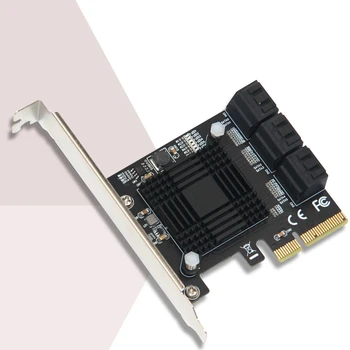 PCIe SATA Karta 6-Port 6Gbps SATA 3.0 PCIe Karta s 6 SATA Káble, Vstavaný Adaptér pre Stolné Počítače