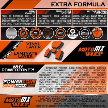 PowerZone Vlastný Tím Grafiku Pozadia Obtlačky 3M Samolepky Držiak Pre KTM SX SXF MX V XCW Enduro 125cc do 500cc rokov 2011-2016 038