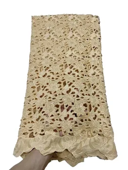 NI.AI Afriky Kábel Guipure Latest Vysoká Kvalita Mlieka Silk vo Vode Rozpustné Čipky Textílie francúzsky Nigéria Kábel Čipky Pre Svadobné NI5078