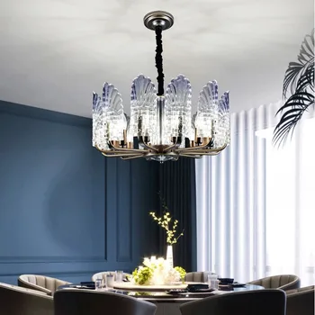 Európska krištáľové sklo luxusné LED luster obývacia izba villa dekorácie osvetlenie zariadenie hotel lobby závesné lampy