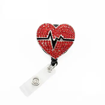 10pcs/veľa red crystal lekár symbol srdce ostré Sestra Zdvíhateľnej Id odznak držiteľ