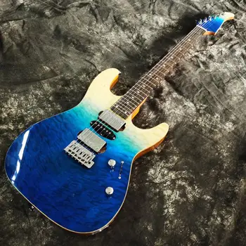 Vysoko kvalitné 6 struny na gitaru s Blue gradient farba na telo a vreteníka , hnedá farba späť , rýchle dodanie gitara