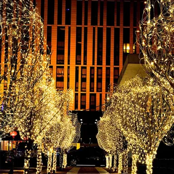 7pcs 10M 100leds LED Reťazec Svetlá Vonkajšie Vianočné Rozprávky Svetlo LED Girlandy Svadobné Party Nový Rok, Sviatok Vianočný Strom Svetlo