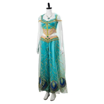 Film Princezná Jasmine Aladdin Cosplay Aladdin Kostým Modrý Halloween Karneval Šaty Princezná Oblečenie
